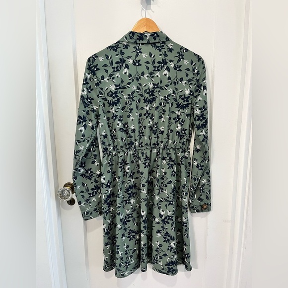 Vera Moda Green & Black Floral Dress – Size M - Picture 3 of 5